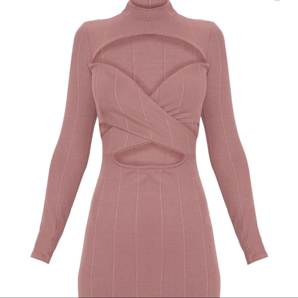 Bandage High Neck Cut Out Long